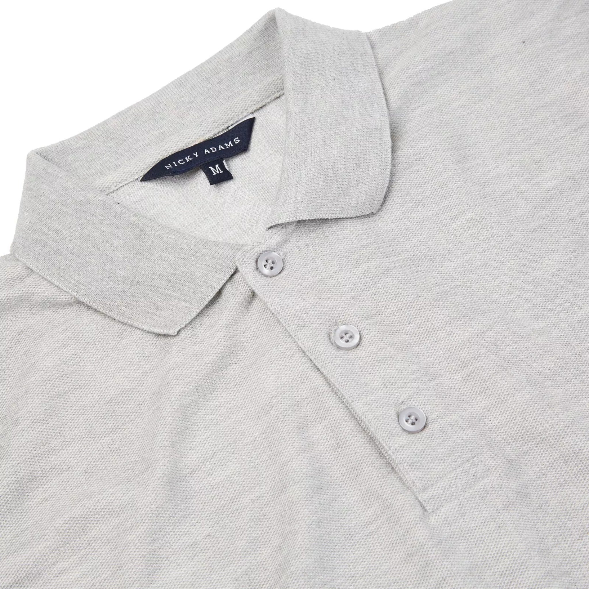 Men’s Nicky Adams short sleeve grey polo shirt collared top